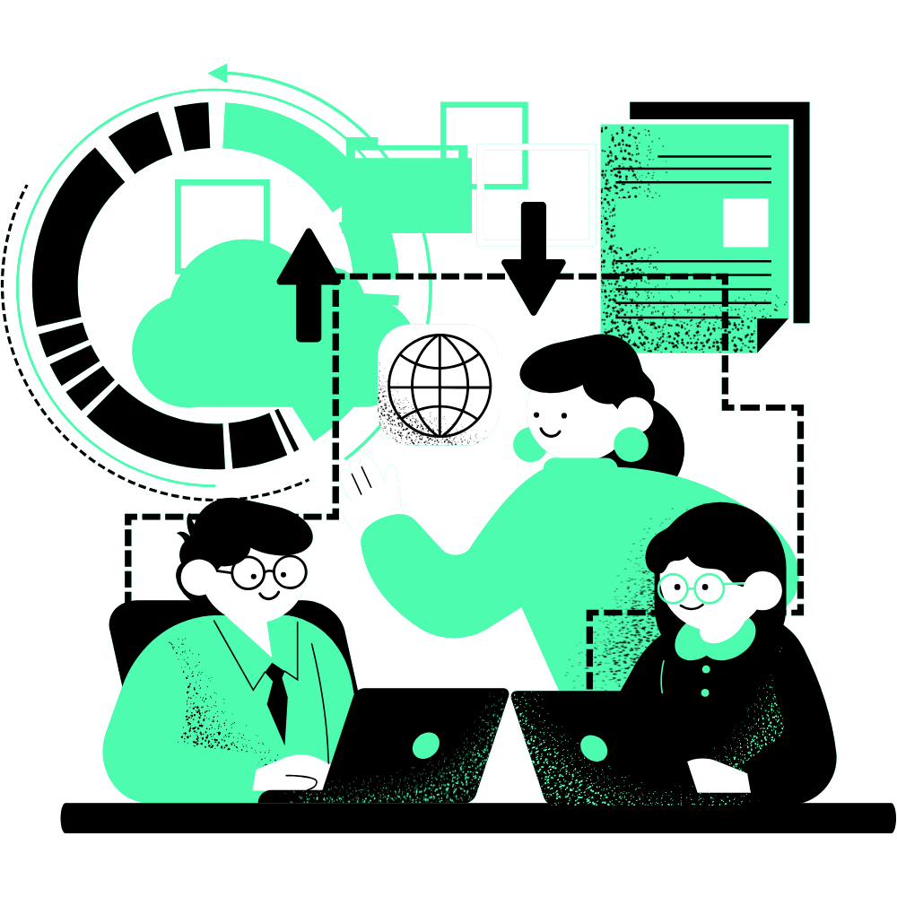 Editorial illustration representing SEO and organic growth strategy